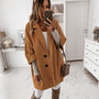 Autumn Winter Women Coats 2XL Plus Long Wool Size Warm Elegant Vintage women Coat khaki Jacket