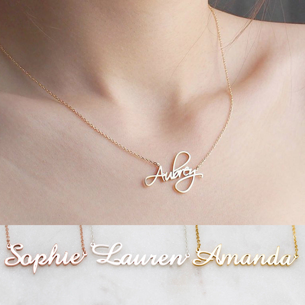 Customized Personalized Name Gold Copper Alloy Letter Pendant Necklace