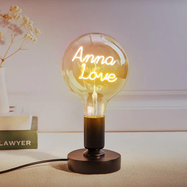 Custom Text Lamp, Edison Led Filament Modeling Lamp Soft Light Bulbs