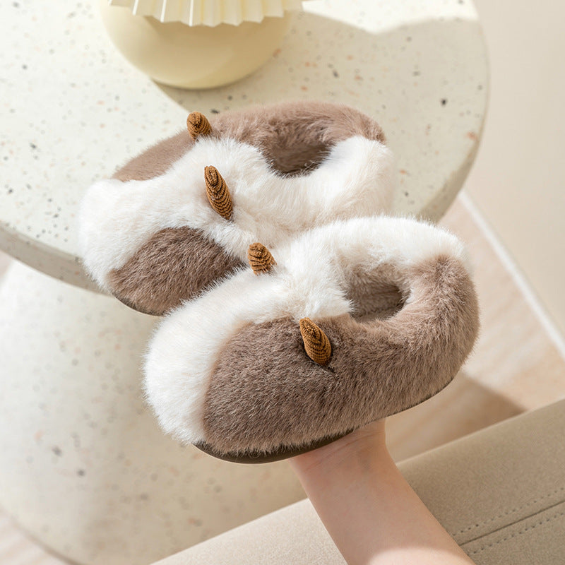 Children's Slippers Cotton Winter Fleece-lined Non-slip Baby Cotton Slippers