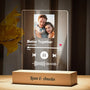 Personalized Scannable Song Plaque Photo Night Light With Engraved Wooden Base