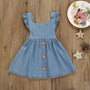 Children's Clothing Summer Young And Little Girls Dress Baby Girl Denim Sleeveless Strap Backless Dress