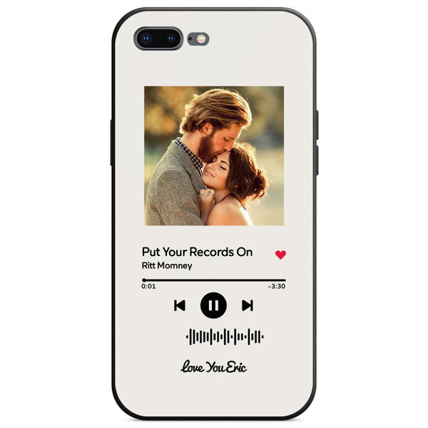 Custom Scannable Music Code Glass iPhone Cases with Picture