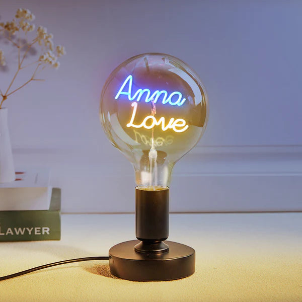 Custom Text Lamp, Edison Led Filament Modeling Lamp Soft Light Bulbs