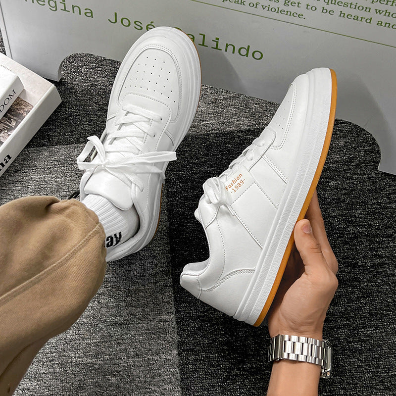 Trendy Casual Sports Easy Wear Borad Shoe Men's Leather Shoes