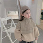 Children's Clothing Winter Cotton Coat Baby Girl Loose Stitching Lamb Wool Sweater