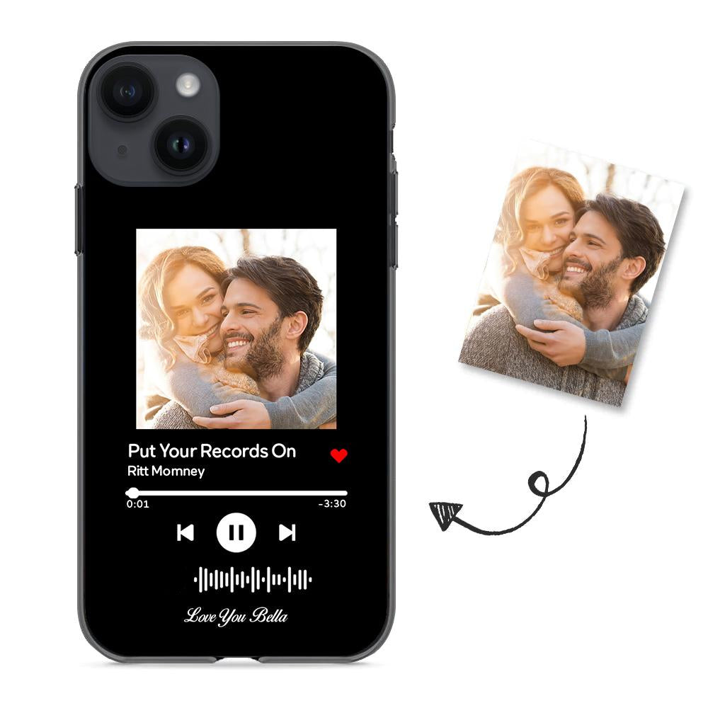 Custom Scannable Music Code Glass iPhone Cases with Picture