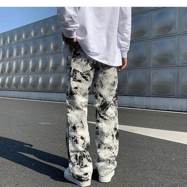 Mens Fashion Mopping Trousers Jeans Korean Style