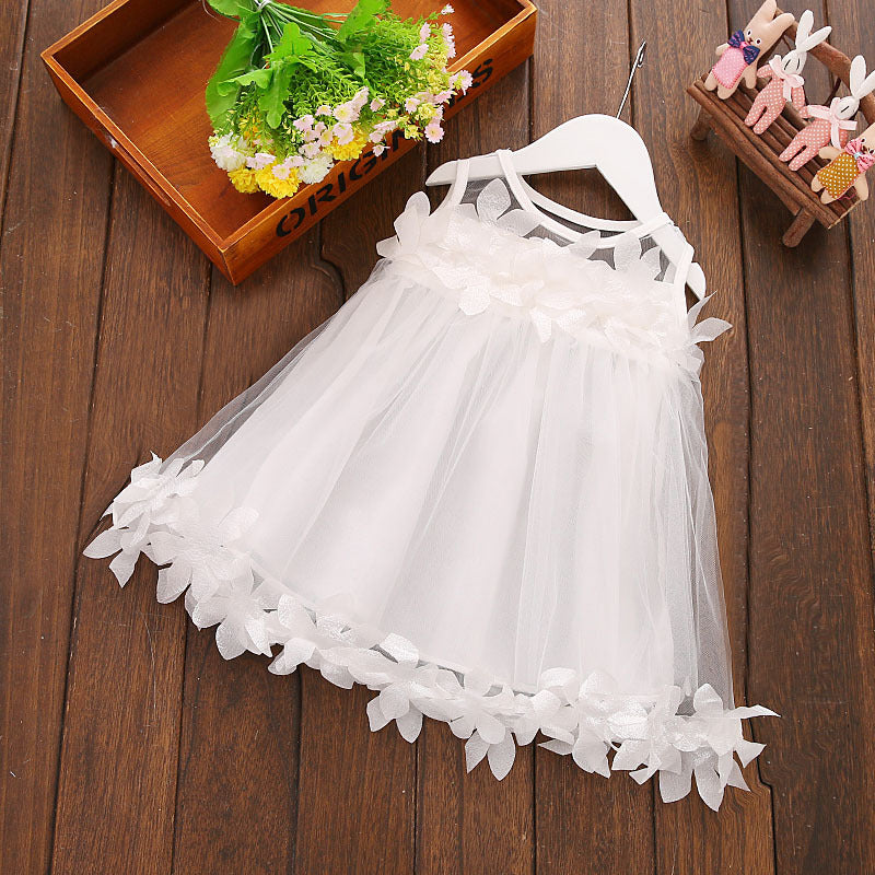 Summer New Girls' Lace Cappa Floral Dress Baby Dress Princess Dress C102