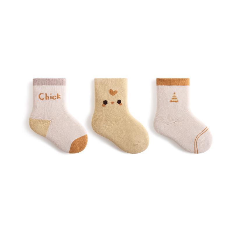 Terry Thickened Baby Socks Cartoon Mid-calf Baby's Socks Children's Cotton Socks