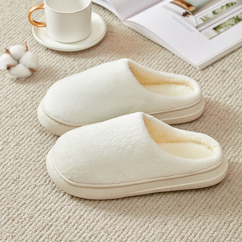 Fleece-lined Thickened Cotton Slippers Platform