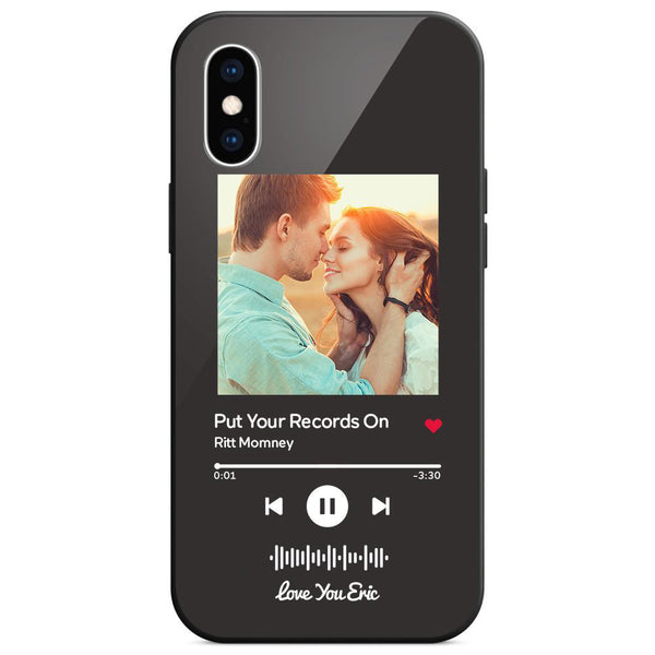 Custom Scannable Music Code Glass iPhone Cases with Picture