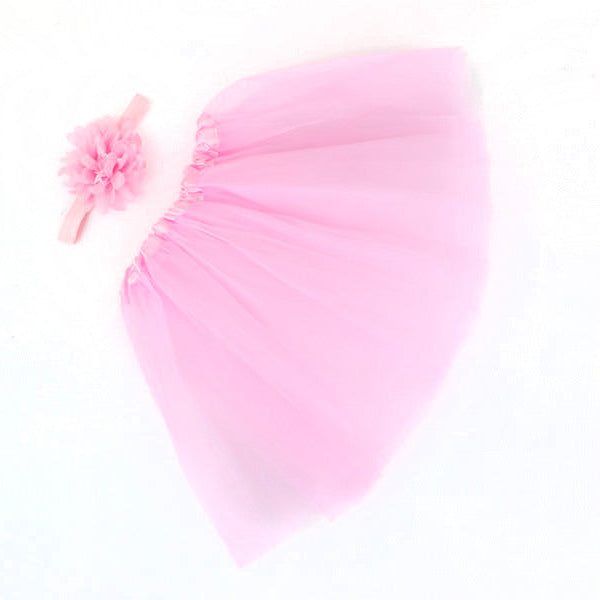 New Children's Chiffon Baby Suit Baby Photography Gauze Skirt Pengpeng Skirt Children's Tutu Skirt Hair Band Suit