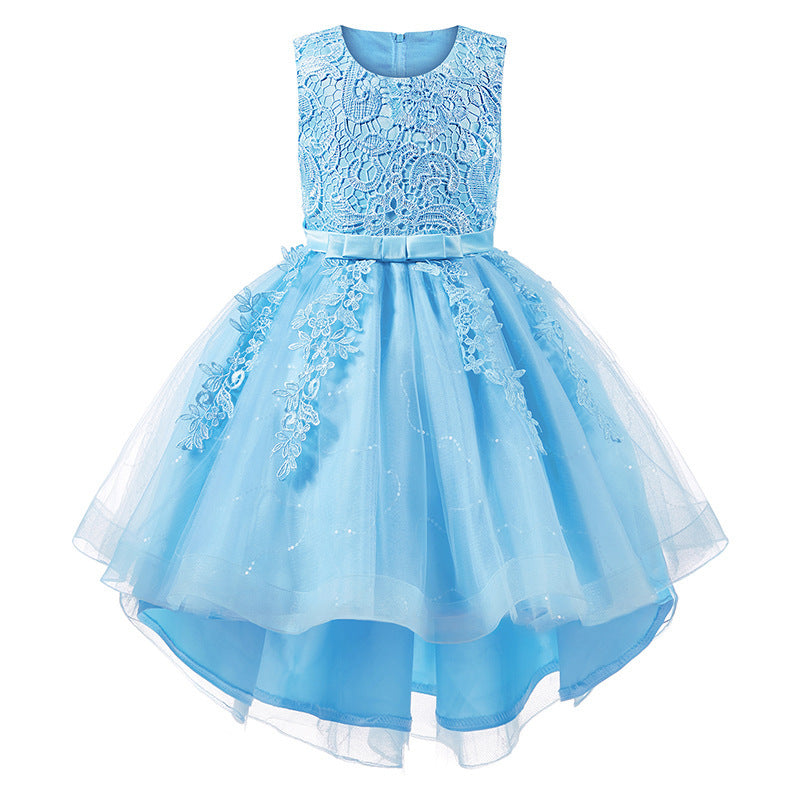 Girls tail dress skirt fluffy yarn children