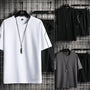 Men's Sports Japanese Print Crew Neck Casual Suit