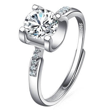 Platinum Diamond Ring Moissanite Ring D Color 1 Carat Opening