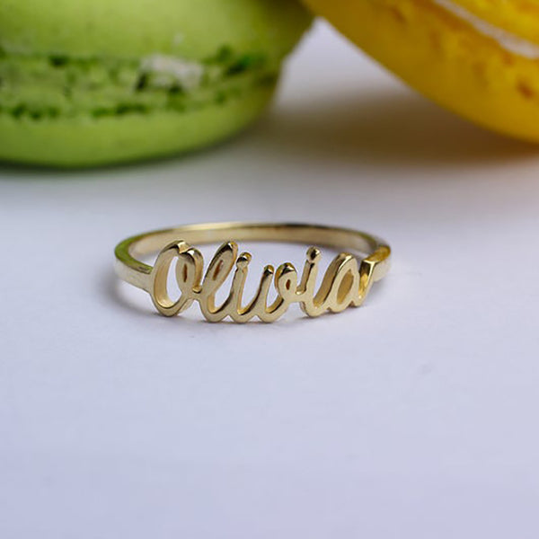 Customized Stainless Steel Name Ring