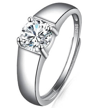 Platinum Diamond Ring Moissanite Ring D Color 1 Carat Opening