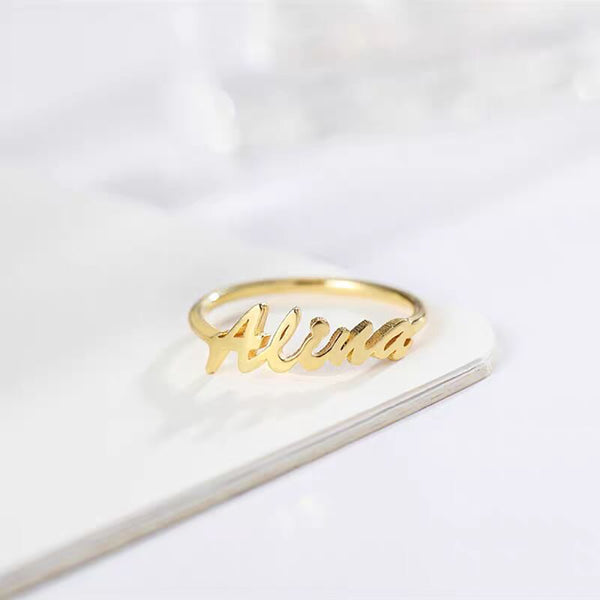 Customized Stainless Steel Name Ring