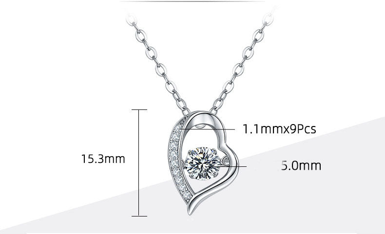 Heart Shaped Smart Love 0.5 Carat Moissanite Necklace