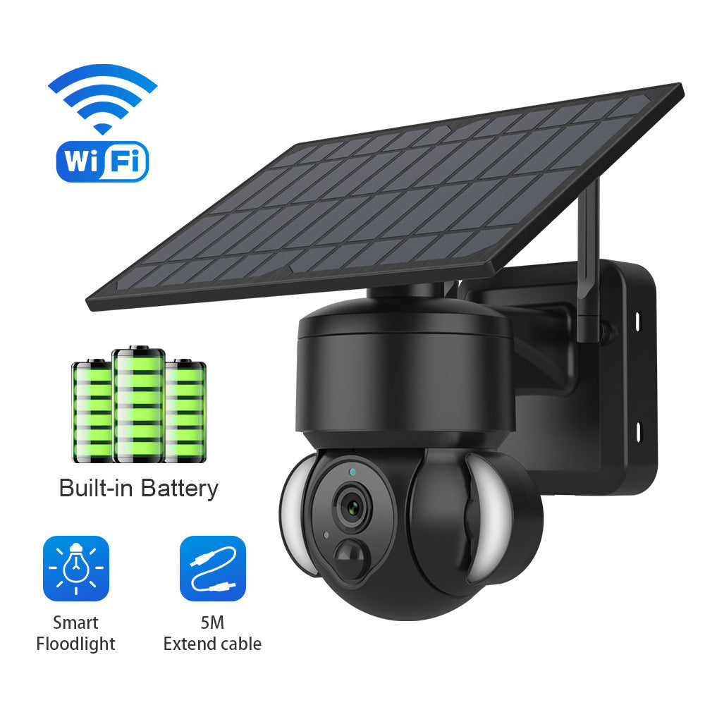 Solar-Powered PTZ IP Camera | Outdoor Wireless Security Camera with Solar Panel & Night Vision