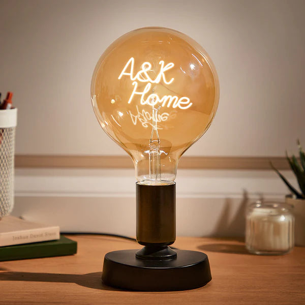 Custom Text Lamp, Edison Led Filament Modeling Lamp Soft Light Bulbs