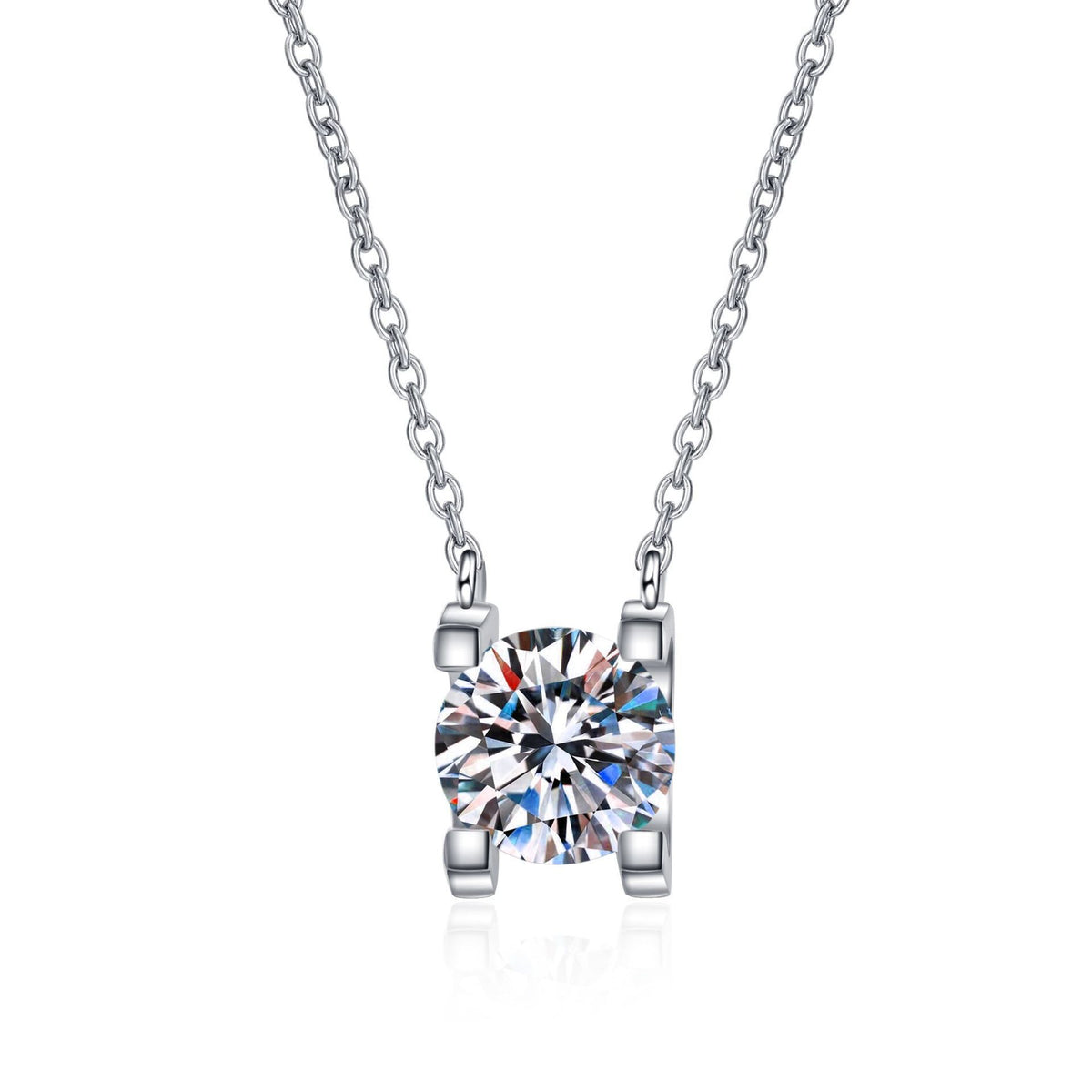 S925 Sterling Silver Moissanite Bull Head Necklace | Elegant Women's Geometric Design