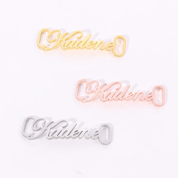 Personalized Name Shoe Nameplate in Gold, Silver & Rose Gold | Custom Name Shoe Buckle | Shoe Lace Charm | Shoe Name Plate | Shoe Name Tag