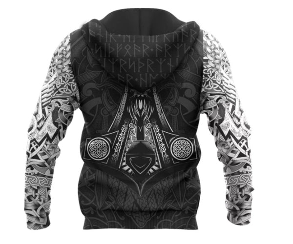 Viking Odin Best Viking Tattoo 3D Hoodies Men Women Hipster Streetwear Outfit