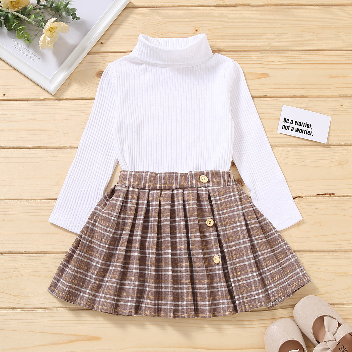 Kids Fall Skirts And Turtleneck Outfit