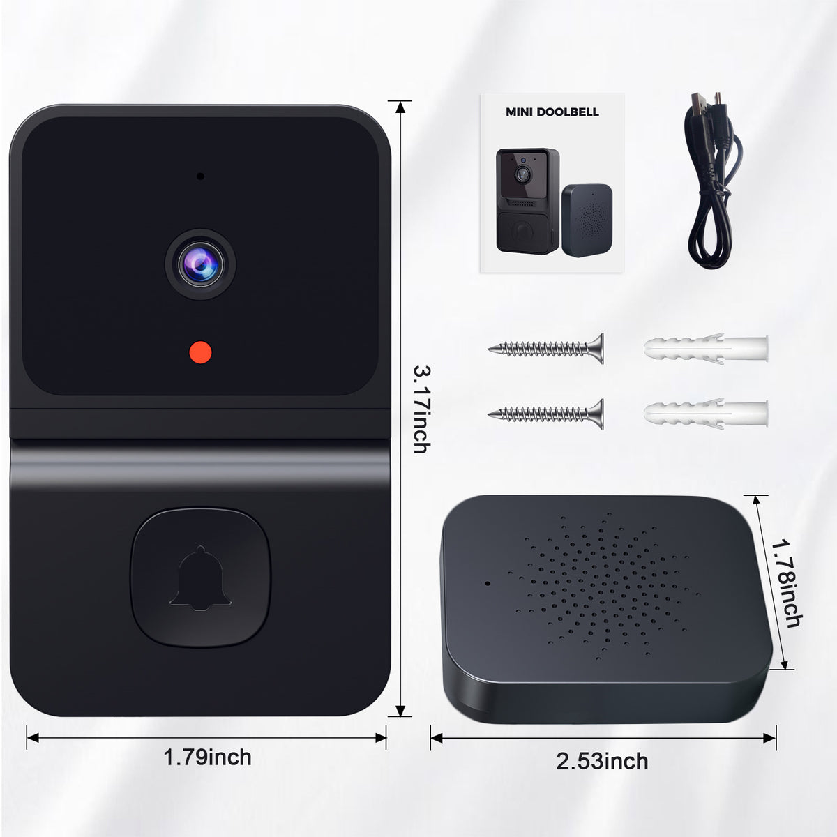 Smart Video Doorbell Wireless HD Camera IR Alarm Security Doorell WiFi Intercom for Home Apartment