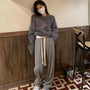 Rope Rope Jogging Pants Female Summer High Waist Loose