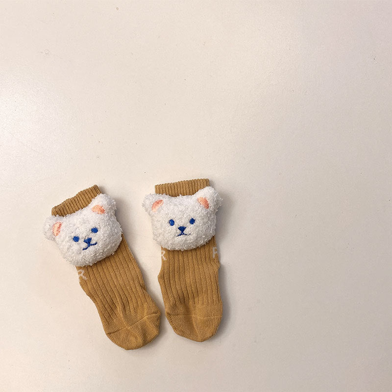 New Autumn And Winter Children's Socks Bear Tube Socks Doll For Babies Baby Socks