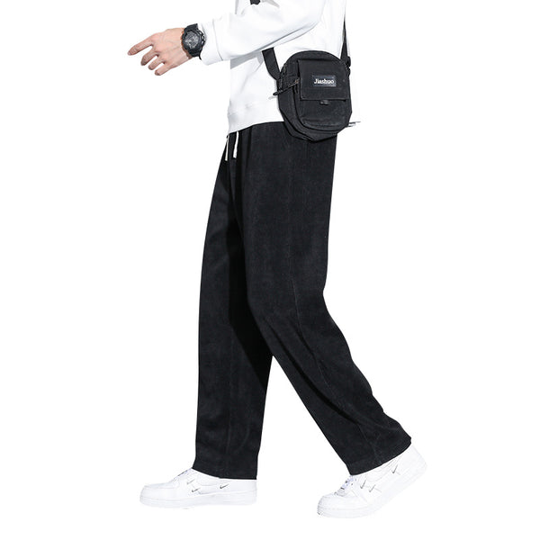 Mens Fashion Casual Loose Straight Leg Trousers