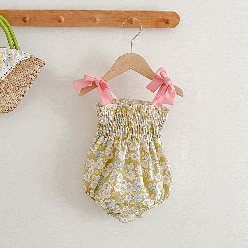 Summer Clothes For Babies Korean Style Baby Girl Rompers Floral Slip Dress