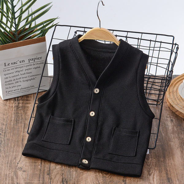 Boys' Sleeveless Waistcoat Girl's Cardigan Baby Vest Children's Clothing