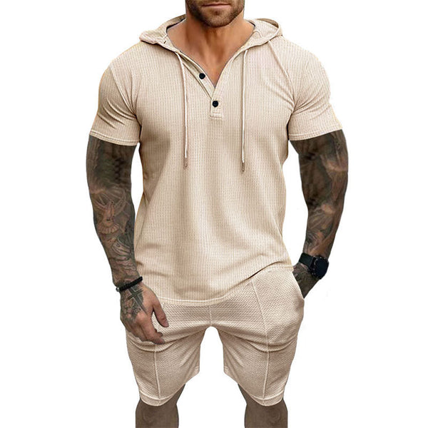 Casual Suit Short Sleeve Shorts Hooded T-shirt