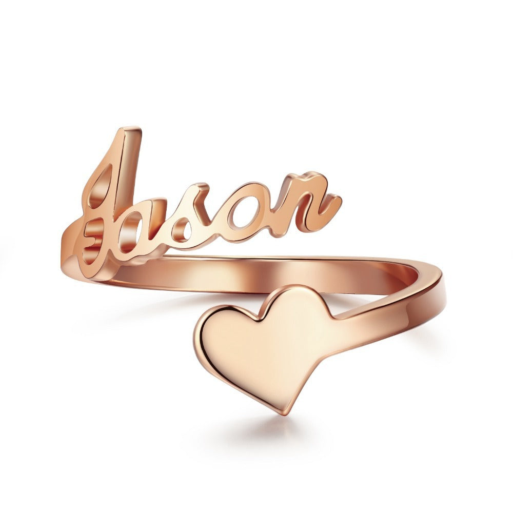 DIY Stainless Steel Heart Shaped Name Ring