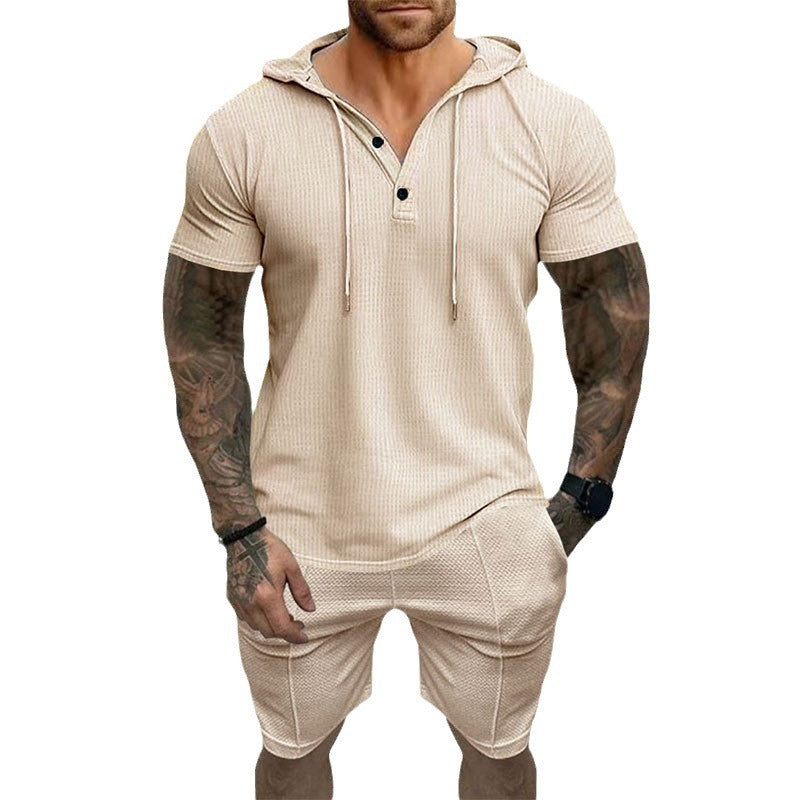 Casual Suit Short Sleeve Shorts Hooded T-shirt