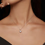 S925 Sparkling Hexagonal Moissanite  Necklace White Gold Plated Luxury