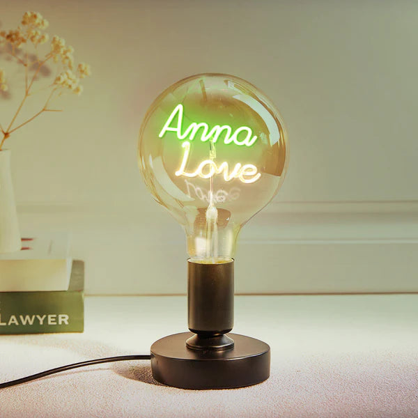 Custom Text Lamp, Edison Led Filament Modeling Lamp Soft Light Bulbs