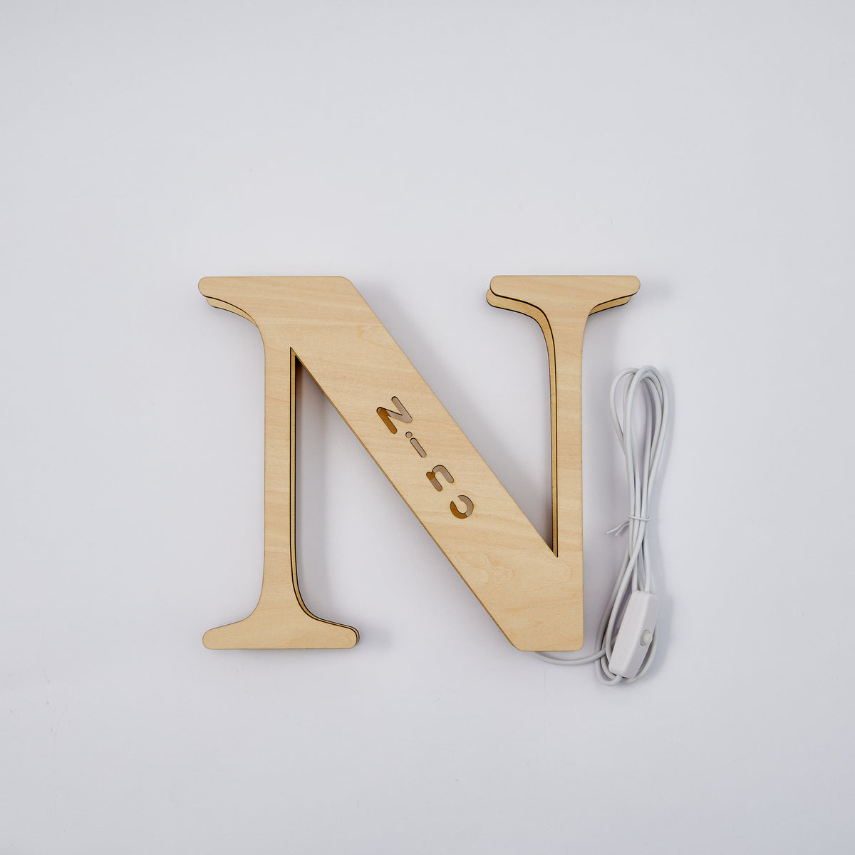 Personalised Wooden Letter Lamp Custom Name Alphabet Night Lights 19CM