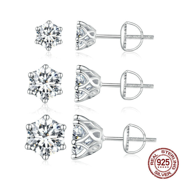 Fashion Six-claw Moissanite Stud Earrings