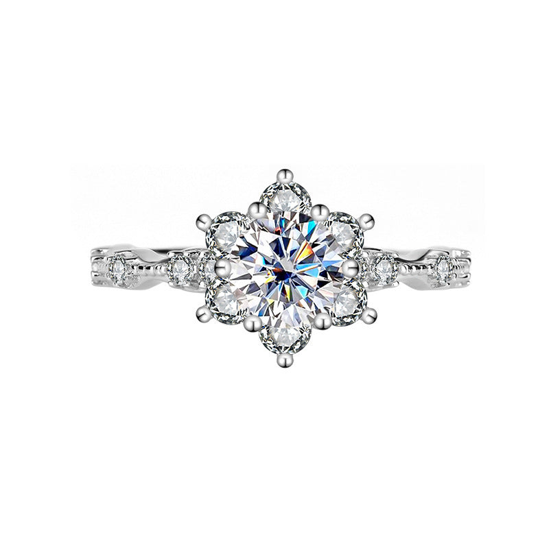 S925 Sterling Silver Ring Moissanite