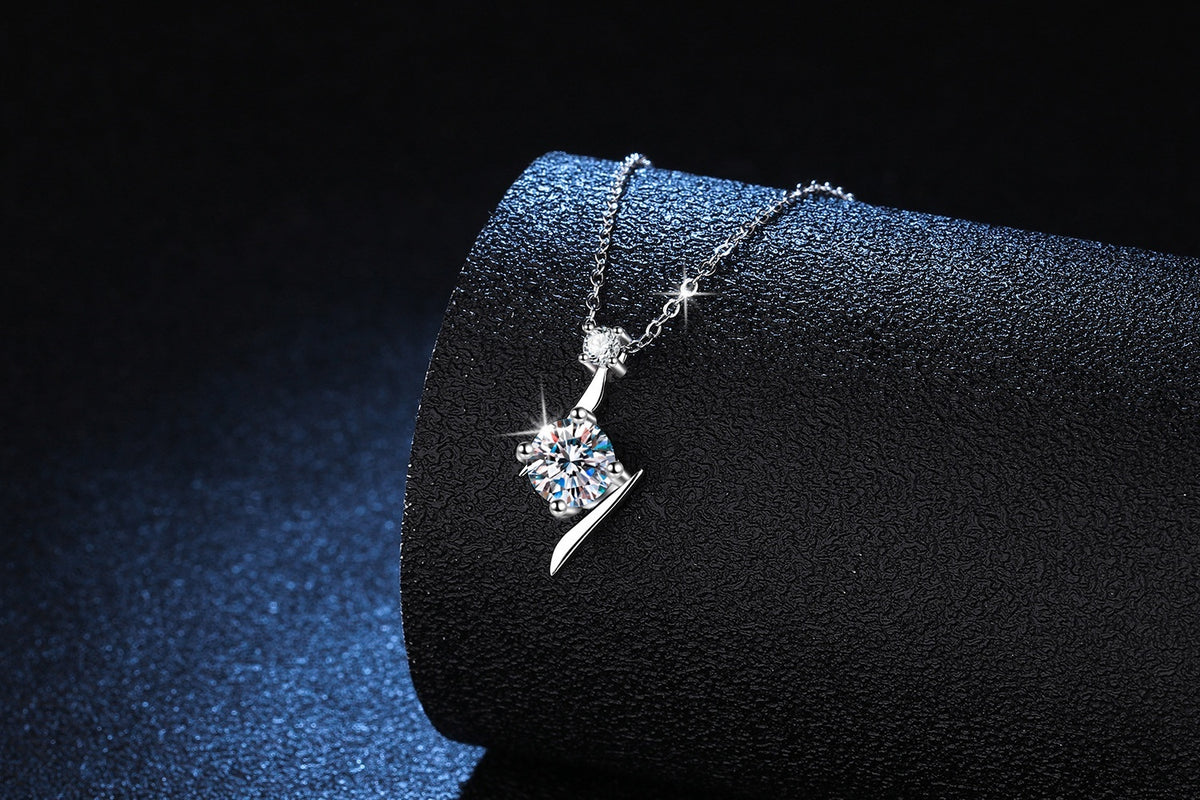 S925 Sterling Silver Necklace Moissanite Clavicle Chain