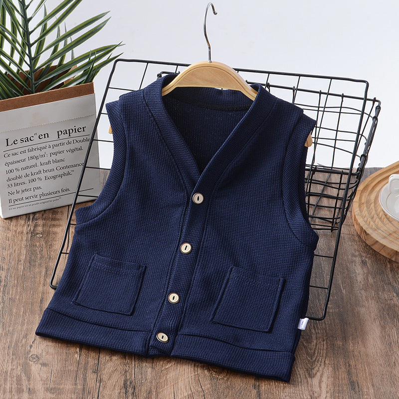 Boys' Sleeveless Waistcoat Girl's Cardigan Baby Vest Children's Clothing