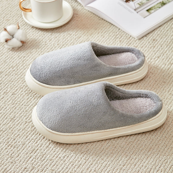 Fleece-lined Thickened Cotton Slippers Platform