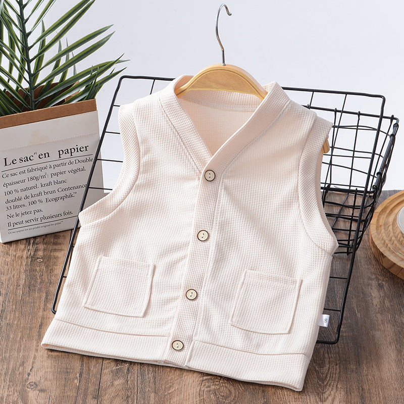 Boys' Sleeveless Waistcoat Girl's Cardigan Baby Vest Children's Clothing