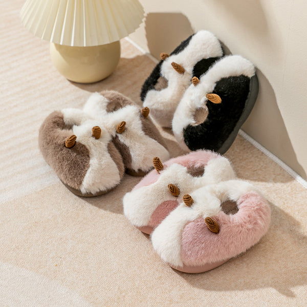 Children's Slippers Cotton Winter Fleece-lined Non-slip Baby Cotton Slippers