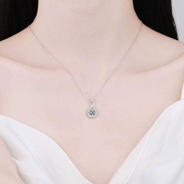 Sterling Silver Necklace For Women Moissanite Delicate